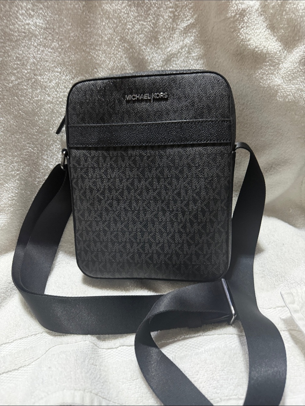 Michael Kors Black Signature Monogram Crossbody Bag